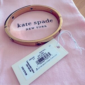 Kate Spade Spot The Spade Studded Hinged Bangle in rose gold